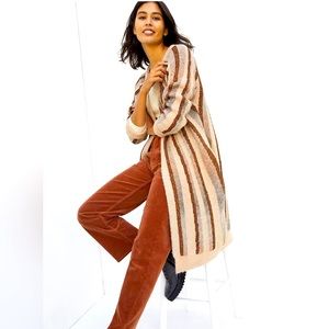 Anthropologie FRNCH Chantal Shimmer Striped Kimono Sweater